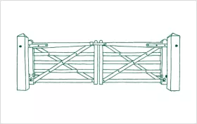 Houten poorten voor (paarden)weides | Ontdek ons Dublin model van vurenhout | Een visuele meerwaarde voor je eigendom.